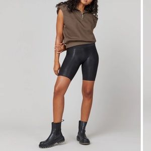 SPANX Faux Leather Bike Short
